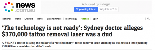 Cynosure PicoSure tattoo removal laser, Dr Pico Tattoo Removal claims picoSure laser does not work